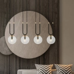 Lampa wisząca GLAM 4 BLACK/TRANSPARENT 1114/4 EMIBIG Lighting