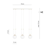 Lampa wisząca GLAM 3 WHITE/OPAL 1115/3 EMIBIG Lighting