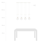 Lampa wisząca GLAM 4 WHITE/OPAL 1115/4 EMIBIG Lighting