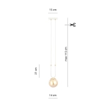 Lampa wisząca GLAM 1 WHITE/MIODOWY 1117/1 EMIBIG Lighting