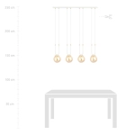 Lampa wisząca GLAM 4 WHITE/MIODOWY 1117/4 EMIBIG Lighting