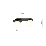 Lampa sufitowa PLAZA 2 BLACK/OPAL 1118/2 EMIBIG Lighting