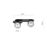 Lampa sufitowa PLAZA 2 BLACK/GRAFIT 1119/2 EMIBIG Lighting