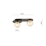 Lampa sufitowa PLAZA 2 BLACK/MIODOWY 1120/2 EMIBIG Lighting