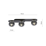 Lampa sufitowa PLAZA 3 BLACK/STRIPE 1121/3 EMIBIG Lighting