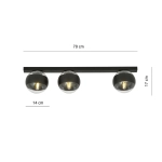 Lampa sufitowa FIT 3 BLACK/STRIPE 1123/3 EMIBIG Lighting
