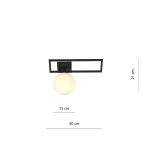 Lampa sufitowa IMAGO 1D BLACK/OPAL 1130/1D EMIBIG Lighting