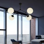 Lampa sufitowa SPACE 4 BLACK/OPAL 1133/4 EMIBIG Lighting