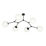 Lampa sufitowa SPACE 6 BLACK/OPAL 1133/6 EMIBIG Lighting