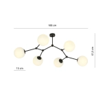 Lampa sufitowa SPACE 6 BLACK/OPAL 1133/6 EMIBIG Lighting