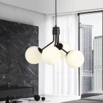 Lampa wisząca NOVA 4 BLACK/OPAL 1138/4 EMIBIG Lighting