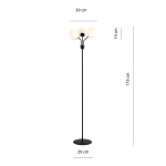 Lampa stojąca NOVA LP3 BLACK/OPAL 1138/LP3 EMIBIG Lighting