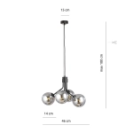 Lampa wisząca NOVA 4 BLACK/GRAFIT 1140/4 EMIBIG Lighting