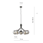Lampa wisząca NOVA 5 BLACK/GRAFIT 1140/5 EMIBIG Lighting