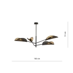 Lampa sufitowa VENE 4 BLACK/GOLD 1158/4 EMIBIG Lighting