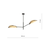 Lampa sufitowa VENE 2 BLACK/RATTAN 1160/2 EMIBIG Lighting