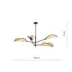 Lampa sufitowa VENE 4 BLACK/RATTAN 1160/4 EMIBIG Lighting