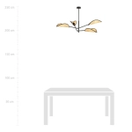 Lampa sufitowa VENE 4 BLACK/RATTAN 1160/4 EMIBIG Lighting