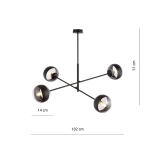 Lampa wisząca LINEAR 4 BLACK/STRIPE 1168/4 EMIBIG Lighting
