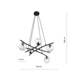 Lampa wisząca ESSA 5 TRANSPARENT 1202/5 EMIBIG Lighting