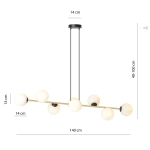 Lampa wisząca GRAVITY 8 BL OPAL 1241/8 EMIBIG Lighting