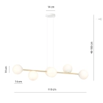 Lampa wisząca GRAVITY 6 WH GOLD 1242/6 EMIBIG Lighting