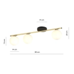 Lampa sufitowa MONZA 3 BL OPAL 1252/3 EMIBIG Lighting