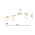 Lampa sufitowa MONZA 3 WH OPAL 1253/3 EMIBIG Lighting