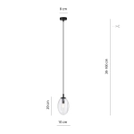 Lampa wisząca ASTRAL 1 BL TRANSPARENT 1265/1 EMIBIG Lighting
