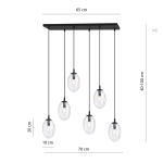 Lampa wisząca ASTRAL 6 BL TRANSPARENT 1265/6 EMIBIG Lighting