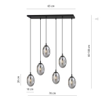 Lampa wisząca ASTRAL 6 BL GRAFIT 1266/6 EMIBIG Lighting