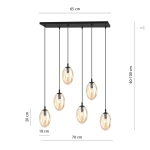 Lampa wisząca ASTRAL 6 BL MIODOWY 1267/6 EMIBIG Lighting