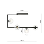 Lampa sufitowa SOMA 4 BL TRANSPARENT 1289/4 EMIBIG Lighting