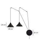 Lampa wisząca ABRAMO 2 BLACK 160/2 EMIBIG Lighting
