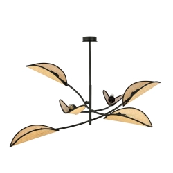 Lampa sufitowa LOTUS 6 BLACK/RATTAN 1108/6 EMIBIG Lighting - zdjęcie produktu