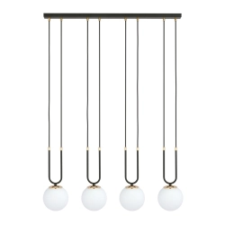Lampa wisząca GLAM 4 BLACK/OPAL 1112/4 EMIBIG Lighting - zdjęcie produktu