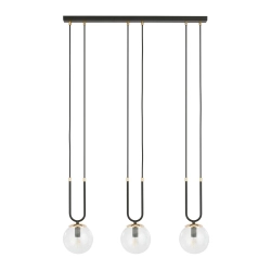 Lampa wisząca GLAM 3 BLACK/TRANSPARENT 1114/3 EMIBIG Lighting - zdjęcie produktu