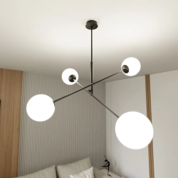 Lampa wisząca LINEAR 4 BLACK/OPAL 1169/4 EMIBIG Lighting - zdjęcie produktu