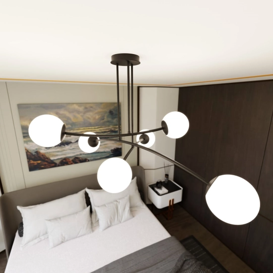 Lampa sufitowa HALLDOR 6 BLACK 1024/6 EMIBIG Lighting