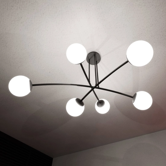 Lampa sufitowa HALLDOR 6 BLACK 1024/6 EMIBIG Lighting