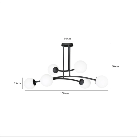 Lampa sufitowa HALLDOR 6 BLACK 1024/6 EMIBIG Lighting