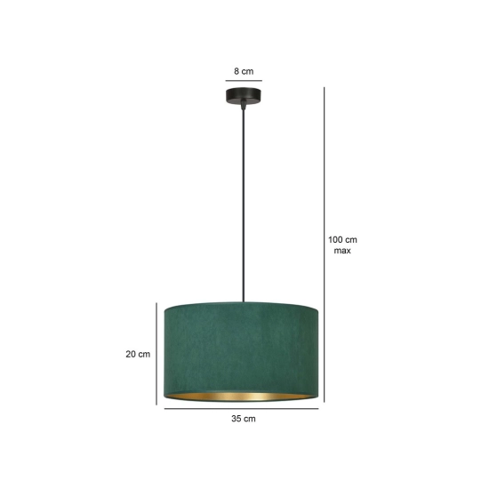 Lampa wisząca HILDE 1 BL GREEN 1051/1 EMIBIG Lighting