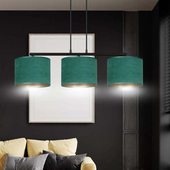Lampa wisząca HILDE 3 BL GREEN 1051/3 EMIBIG Lighting