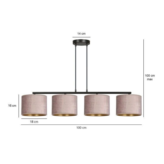 Lampa wisząca HILDE 4 BL ROSE 1053/4 EMIBIG Lighting
