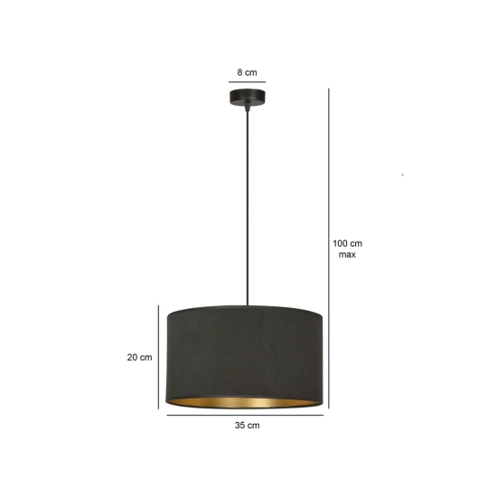 Lampa wisząca HILDE 1 BL BLACK 1054/1 EMIBIG Lighting