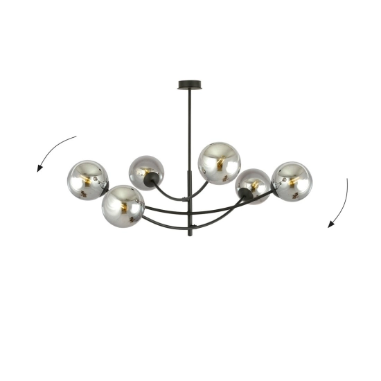 Lampa sufitowa HUNTER 6 BLACK/GRAFIT 1100/6 EMIBIG Lighting