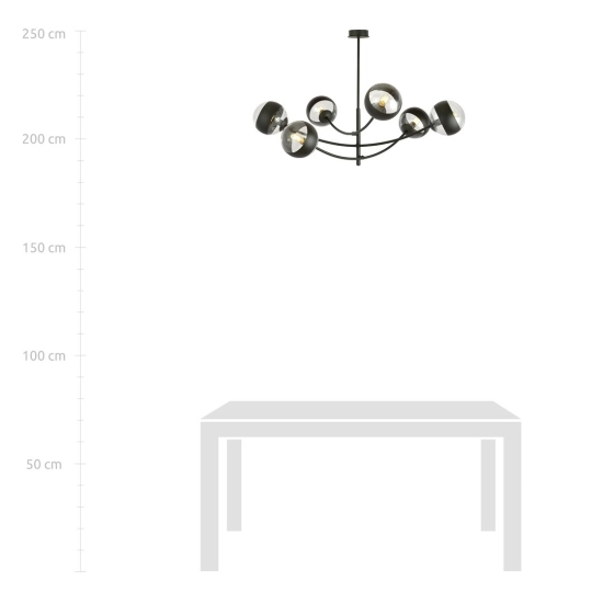 Lampa sufitowa HUNTER 6 BLACK/STRIPE 1101/6 EMIBIG Lighting