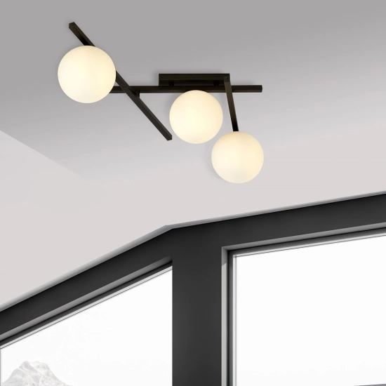 Lampa sufitowa SMART 3 BLACK/OPAL 1103/3 EMIBIG Lighting