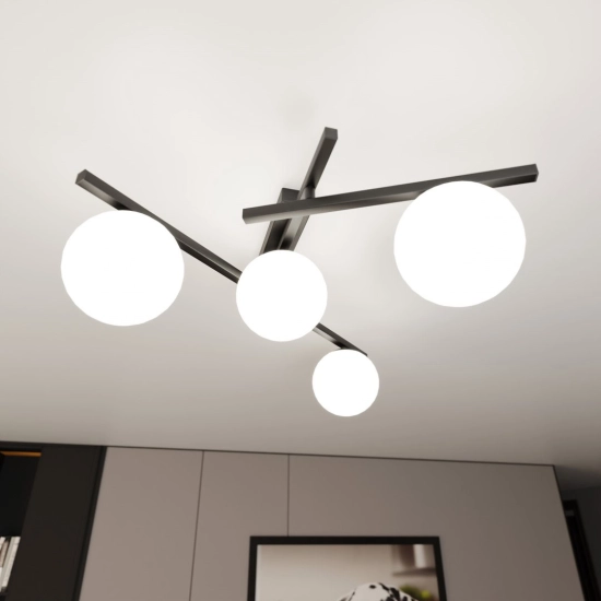 Lampa sufitowa SMART 4 BLACK/OPAL 1103/4 EMIBIG Lighting