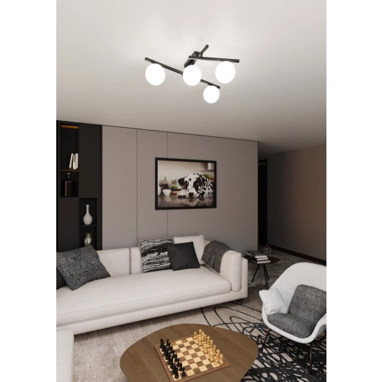 Lampa sufitowa SMART 4 BLACK/OPAL 1103/4 EMIBIG Lighting